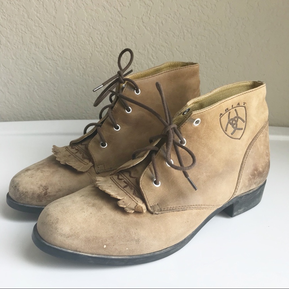 Ariat Brown Leather Mid Lace Up Granny Boot